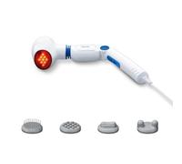 Beurer MG40 Infrared Massager, Handheld Massager With 3-Way Adjustable Handle, 4 Attachments For Soothing Vibration Massage Ideal For Your Legs and Back, Infrared Heat Function