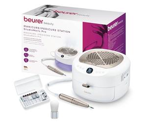 Beurer MP 200 StudioNails Pro Manicure/Pedicure Professional Station 3-in-1, Electric Nail Drill with UV/LED lamp & dust Extractor, Suitable for Gel and Acrylic Nails, 26,000 RPM, 9 attachments