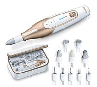Beurer MP64 Manicure and Pedicure Set, Cordless Electric Nail File with 10 Attachments and Powerful Battery, Precision light, Nail Drill with Storage Case for at-home use