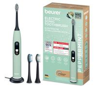 Beurer SC 50 Sonic Toothbrush, Electric Toothbrush with 5 Cleaning Modes and Pressure Sensor, 80,000 Vibrations, Display with Cleaning Time Display, Includes 2 Replacement Brushes, 100% Recycled