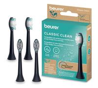 Beurer SC Classic Clean Toothbrush Heads for Electric Sonic Toothbrushes, 4 Replacement Heads for SC 30, 50 and Philips Sonicare, W-Shaped Indicator Bristles, Medium Hardness