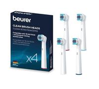Beurer TB 30/50 Replacement Toothbrush Heads for Electric Toothbrush, Oral-B Compatible Brush Heads, Clean, Pack of 4, White Replacement Brushes