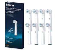 Beurer TB 30/50 Replacement Toothbrush Heads for Electric Toothbrush, Oral-B Compatible Brush Heads, Sensitive, Pack of 8, White Replacement Brushes