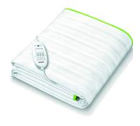 Beurer TS15 Ecologic+ Heated Underblanket | Double electric blanket with elastic straps for a non-slip fit it to your mattress | Easy-to-use | Machine washable | Soft and breathable | Size 152x122cm