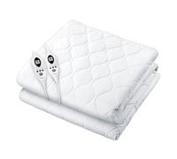 Beurer UWB70 Heated Mattress Pad Queen, Dual Control Electric Mattress Cover with Separate Feet/Body Heat, Auto Shut Off, 9 Warming Levels, Overheat Protection, and Soft Quilted Fabric, 60" x 80"