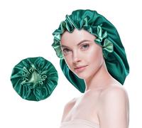 Beutyme Silk Bonnet for Sleeping Satin Bonnets Double Layer Reversible Hair Cap Bonnet for Women Long Curly Braid Hair (Teal)