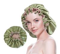 Beutyme Silk Bonnet for Sleeping Satin Bonnets Double Layer Reversible Hair Cap Bonnet for Women Long Curly Braid Hair (Dusty Sage)