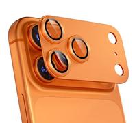 beuxece Compatible for iPhone 17 Pro Max Camera Lens Protector, Matte Metal Tempered Glass Rear Camera Screen Cover Accessories [Military Grade Shatterproof] [Strong Adsorption] - Orange
