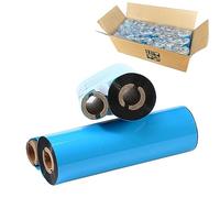 BEUYI 24 Rolls 4.33'' x 244' Premium Resin Enhanced Wax Ribbon, 110mm x 74m Black Thermal Transfer Ribbon for Zebra GC, GK, GX, ZD & Eltron