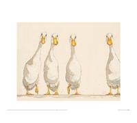 Bev Davies Nice Weather For Ducks Print in Medium Beige Bev Davies Medium Beige