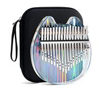 Beveetio Clear Kalimba Thumb Piano With Eva Protective Case, Transparent Crystal Kalimba 17 Key, Musical Instrument Gifts For Kids, Cat Shape Finger Piano, Acrylic Mbira