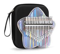 Beveetio Clear Kalimba Thumb Piano With Eva Protective Case, Transparent Crystal Kalimba 17 Key, Musical Instrument Gifts, Star Finger Piano, Acrylic Mbira…