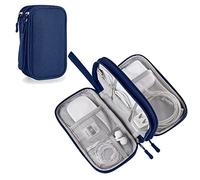 Bevegekos Travel Accessories Organizer Case, Tripped Gear Carrying Pouch for Electronics & Tech Essentials, Charger & Cords, Cables (Medium, Navy Blue)