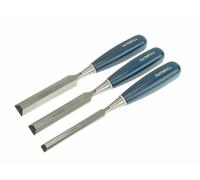 Bevel Edge Chisel Blue Grip Set Of 3 Faithfull Blue One Size