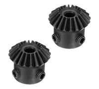 Bevel Gears 45 Steel 16mm Hole Diameter Tapered Gear 90 Degrees 20 Teeth 1.5 Module (2Pcs)