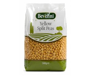 Bevelini Yellow Split Peas 500g - Dried Yellow Peas for Soups, Stews, Curries & Pease Pudding - High Protein & Fibre Plant-Based Pulses - Vegan & Vegetarian Friendly Pantry Essential