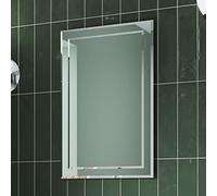 Bevelled Edge Bathroom Mirror 400x600mm - Isla Rotatable Bathroom Mirrors Wall Mounted, Metal Frame Rectangular Wall Mirror for Bathrooms, Vanity Mirrors for Hallway, Bedroom, Living Room, and Office