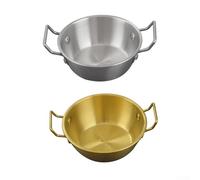 Beverage Bowl, Double Handle Stainless Steel Bowl With Seamless Construction For Serving Rice Wine Snacks And Desserts(F)