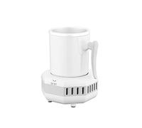 Beverage Cooler Cup, Cooling Cup Coaster with Anti-Slip Mat, Quick Cooling Cup for Home/Office/Car, Portable Desktop Beverage Cooler, Cooled Ice Cream,Beer,Yogurt,Juice,Water,Milk,Wine (White)