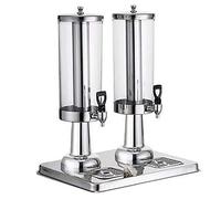 Beverage Dispenser, 12L Stainless Steel Beverage Dispenser Cold Drink PC Container Jug with Leak Free Spigot and Drain Tray(Stainless Steel)