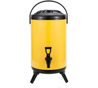 Beverage Dispenser, 8L Insulated Drink Dispenser, Insulated Hot and Cold Beverage Dispenser Bucket, Stainless Steel Drink Dispenser with Spigot for Milk Tea Coffee (Color : Yellow, Size : 8L)