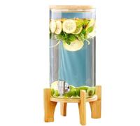 Beverage Dispenser Large Water Jug Drinks Dispenser, Water Container with Tap, Glass Beverage Dispenser with Lid, for Cocktail Hot and Cold Drinks, Leak Proof Glass Drink Barrel,15L
