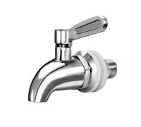 Beverage dispenser replacement spigot made from stainless steel, fits 12 and 16 mm openings, designed for cold beer, wine, tea, water, and juice dispensing (B)