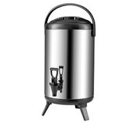 Beverage Dispenser, Stainless Steel Insulated Beverage Dispenser, Cold and Hot Drink 2.64 Gallon 8Liter for Water, Tea & Coffee, Milk, Juice(Silver)