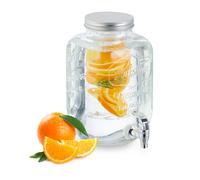 Beverage Dispenser Water Lemonade Juice Drink Glass Insert Tap Transparent Party