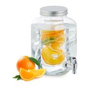 Beverage Dispenser Water Lemonade Juice Drink Glass Insert Tap Transparent Party