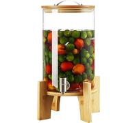 Beverage Dispenser with Tap - Glass Drink Barrel for Wine and Cocktails, 10L Capacity, High Temperature Resistant with Sealing Cap