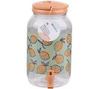 Beverage Drinks Dispenser with Tap Handle 4L Plastic Mason Jar Juice Cocktails Punch Squash Water Soft Drinks Storage for Parties Outdoor Picnic Summer BBQ’s Home (Brown (Oranges))