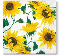 Beverage Napkins Sunflowers ON White 40pcs 5x5 Paper Cocktail Napkins, Sunflower Napkins, Fall Napkins, Thanksgiving Paper Napkins, Decorative Napkins for Decoupage, Thanksgiving Cocktail Napkins