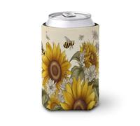 Beverage Sleeve Bees Sunflowers Daisy Rose Flowers Iced Coffee Insulator for Iced & Hot Drinks Reusable Coffee Coolies Sleeves