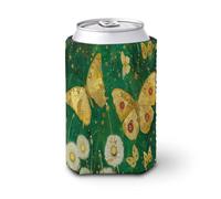 Beverage Sleeve Yellow Butterfly Pattern Iced Coffee Insulator for Iced & Hot Drinks Reusable Coffee Coolies Sleeves