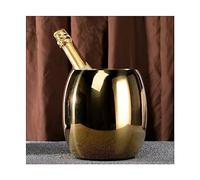 Beverage Tub Ice Bucket 3.6L Stainless Steel Buckets with Elegant Marble Patterns Ideal for Cocktail Bar, Parties, Chilling Wine, Champagne(Gold)