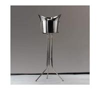 Beverage Tub Ice Bucket with Stand Stainless Steel Floor Wine Bar Vertical Cooler for Indoor and Outdoor(Silver)