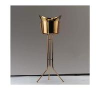 Beverage Tub Ice Bucket with Stand Stainless Steel Floor Wine Bar Vertical Cooler for Indoor and Outdoor(Gold)