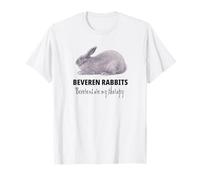 Beveren Rabbits are My Therapy Funny Bunny Design T-Shirt