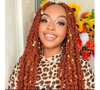 Beverlee 20" Gingerbread Butterfly Crochet Hair Extensions Distressed Synthetic Dreadlocks Pre Rolled 350 Goddess Curls Crochet Braids Soft Curls Extended