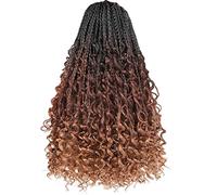 Beverlee Goddess Box Boho Braids 14 Inch 8 Packs Crochet Hair Hippie Bohemian Braids with Curly Ends Pre Twisted Hair Synthetic