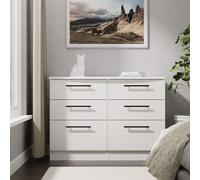Beverley Large Chest of Drawers White 6 Drawers 112cm