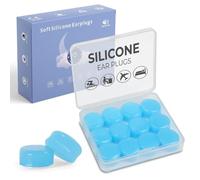 Beverly Healthcare Silicone Ear Plugs for Sleeping, Traveling, Studying, Swimming, Working, & Concerts - Moldable, Reusable, Waterproof & Comfortable Noise-Cancelling Ear Protection (Blue, 6 Pairs)