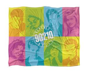 Beverly Hills 90210 Color Blocks Silky Touch Super Soft Throw Blanket 152 X 127 cm, White