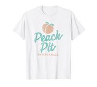 Beverly Hills 90210 Peach Pit Logo T-Shirt, Men, White, Small