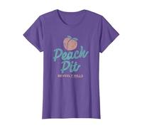 Beverly Hills 90210 Peach Pit Logo T-Shirt, Women, Purple Heather, Large