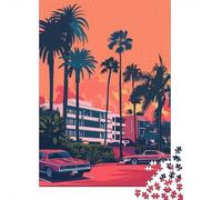 Beverly Hills LA Evening Jigsaw Puzzle 1000 Pieces, Global Monument Landscape, 1000 Pieces for Adults, Birthday Gift for Travel Lovers, Mindful Activity, 52x38cm/1000pcs