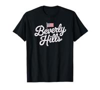 Beverly Hills Retro Embroidered Flag T-Shirt