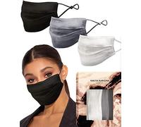 Beverly Hills Silk Mask Collection in Neutral 3 Pieces by KARIZMA 19 Momme 100% Mulberry Silk 6A Grade Black Grey White