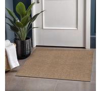 Beverly Rug Easy Jute Natural Entry Rug 2x3 Solid Washable Durable Outdoor Indoor Area Rugs for Living Dining Room Patio Office Stain Resistant Non Shedding Casual Indoor Outside Carpet 2 x 3 Natural